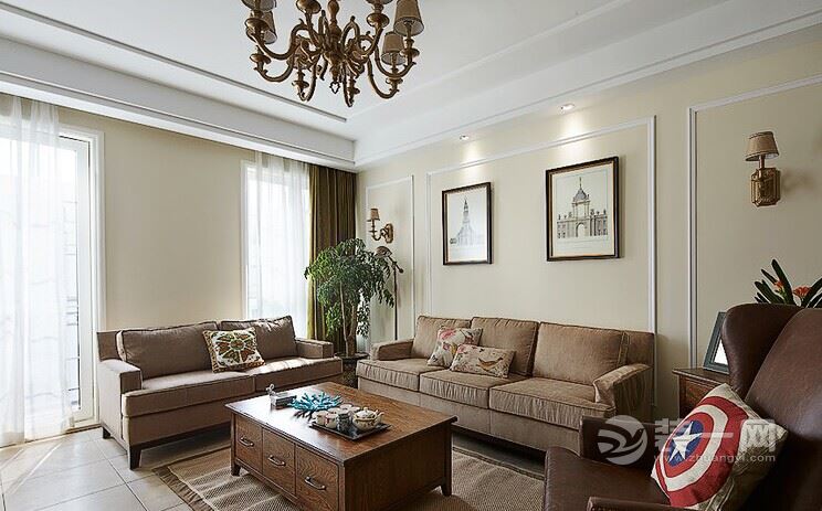 华侨城120平美式装修,装修效果图华侨城简约现代武汉