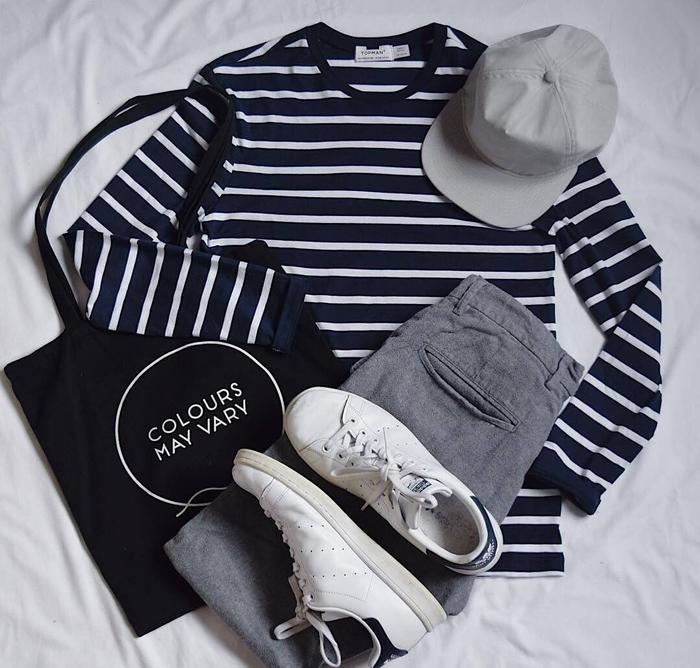 条纹T恤穿搭,条纹单品穿搭技巧