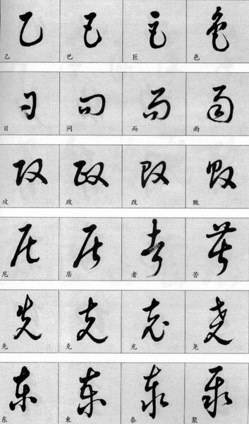 草书简表及写法,草字草书有几种写法