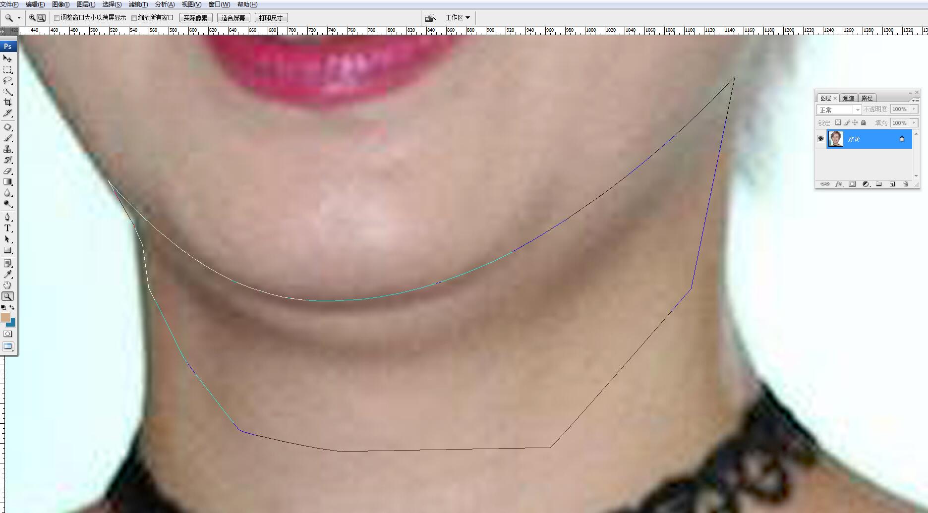 ps怎么去除照片上的双下巴,ps去除侧脸双下巴