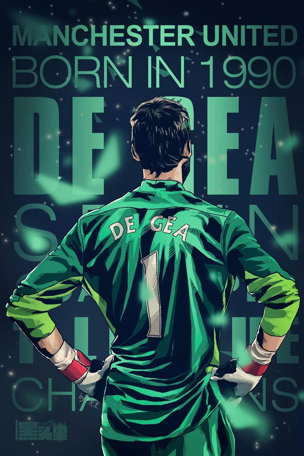 手绘头像足球曼联,足球插画手绘