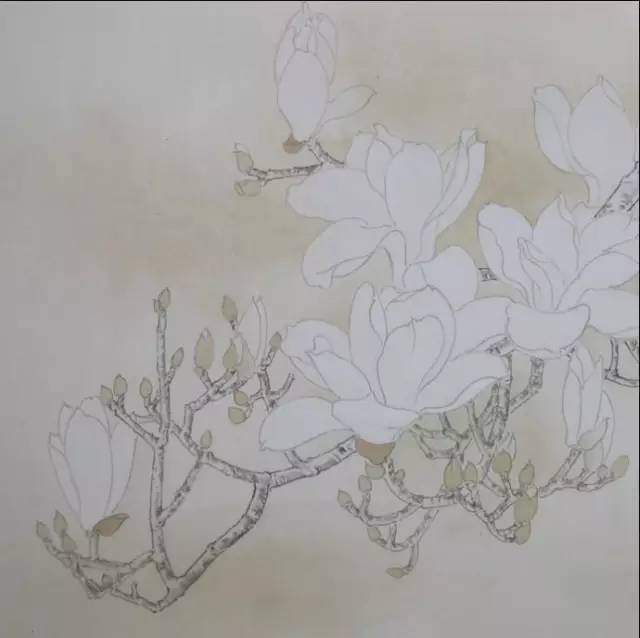 玉兰花儿童绘画,玉兰花绘画作品命名