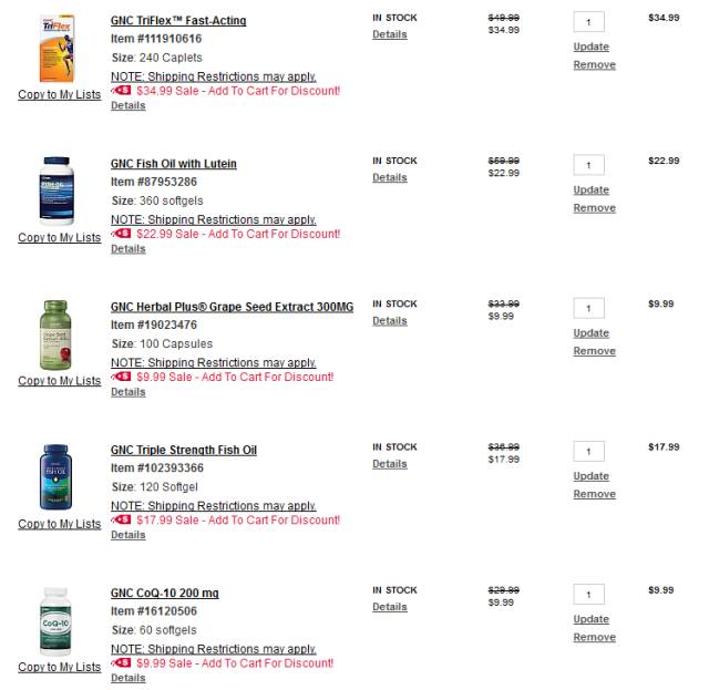 55专享！GNC健安喜官网：精选葡萄籽、辅酶Q等特卖低至$6.99！