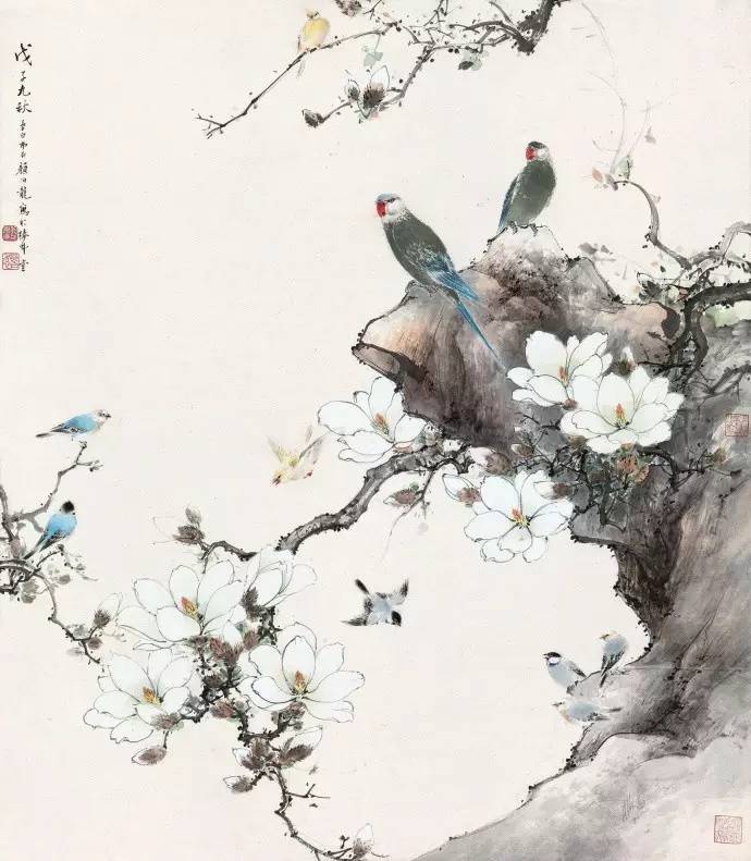 玉兰花儿童绘画,玉兰花绘画作品命名