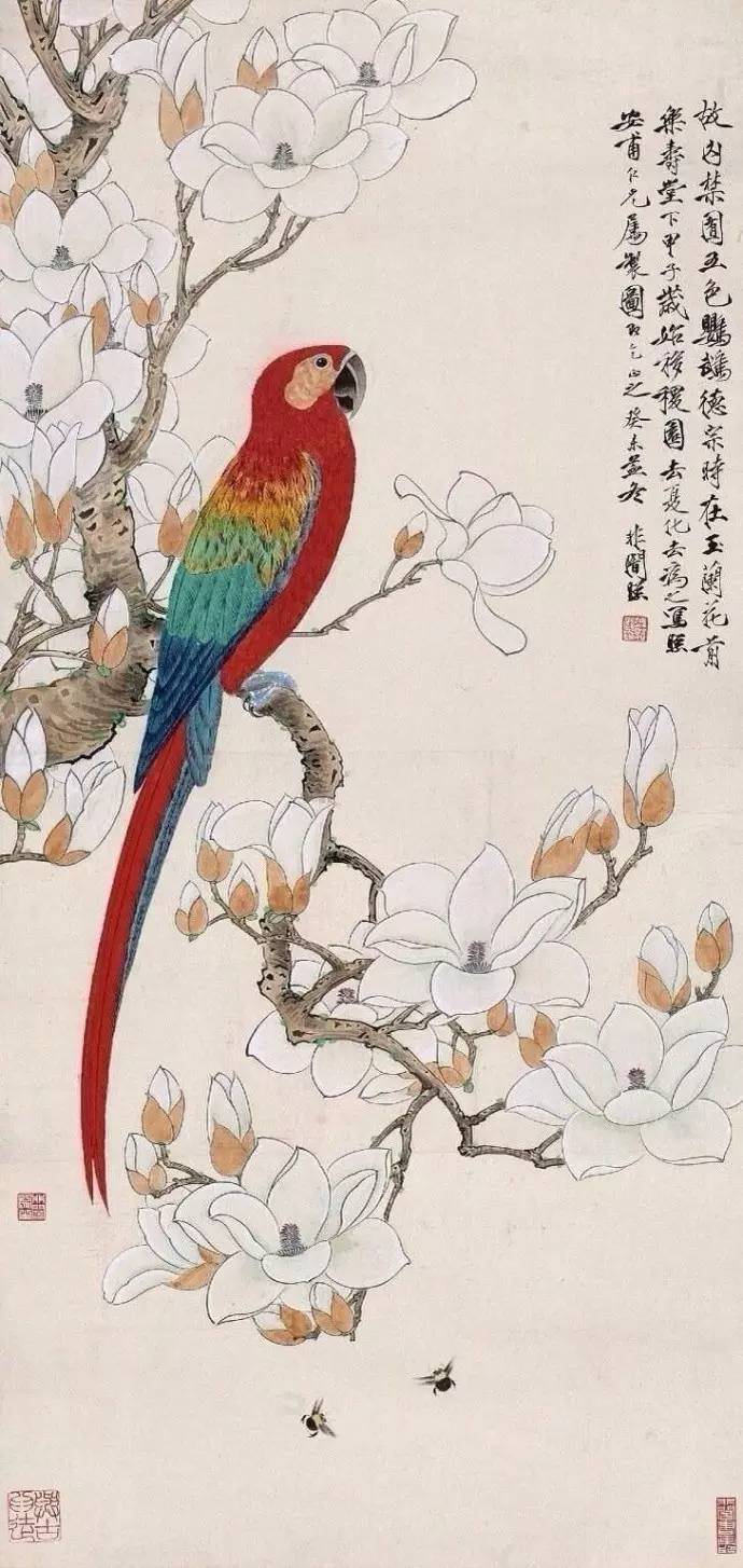 玉兰花儿童绘画,玉兰花绘画作品命名