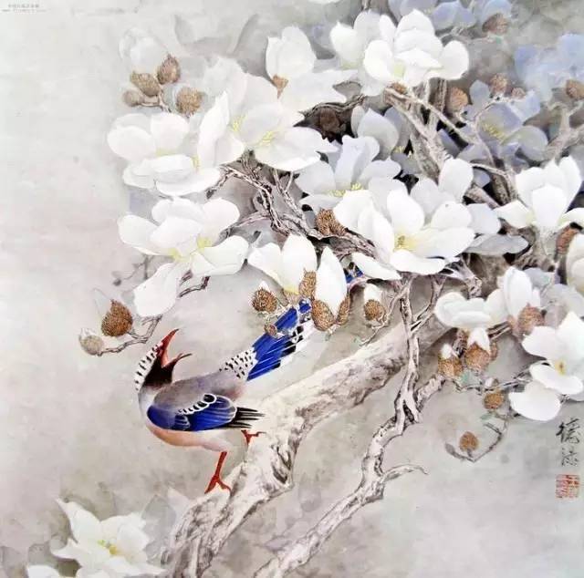 玉兰花儿童绘画,玉兰花绘画作品命名
