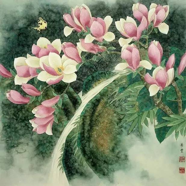 玉兰花儿童绘画,玉兰花绘画作品命名