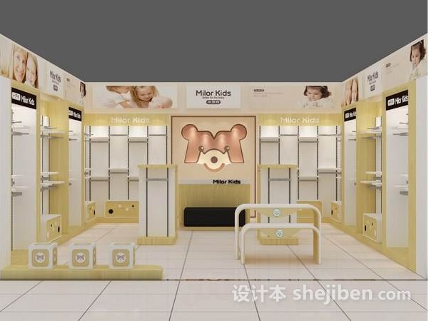 童装陈列展示设计效果图商场,40平童装展厅设计效果图