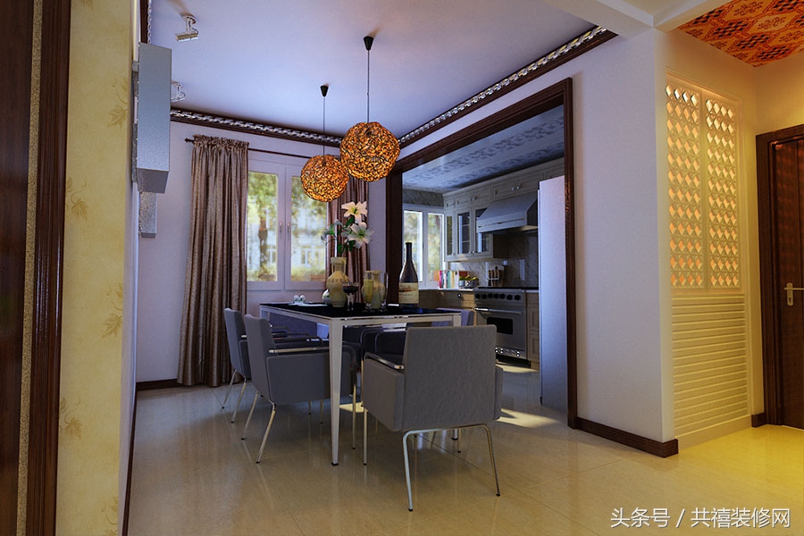 小户型装修效果图90平混搭,中法混搭风格装修小户型