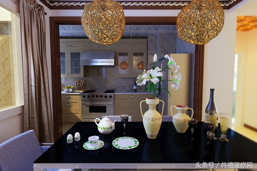 小户型装修效果图90平混搭,中法混搭风格装修小户型