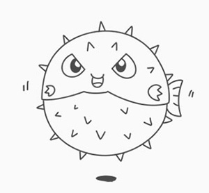 刺豚简笔画法,刺豚鱼简笔画