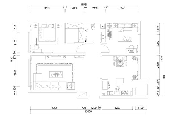 哈尔滨群力招商贝肯山二手房,贝肯山六期三室两厅装修效果图