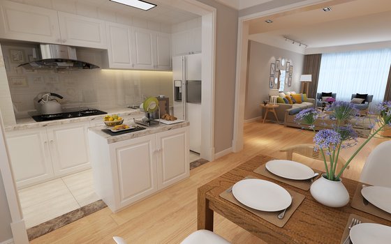 哈尔滨群力招商贝肯山二手房,贝肯山六期三室两厅装修效果图