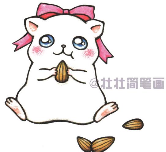 画小仓鼠的教程简单又漂亮,仓鼠玩耍的简笔画