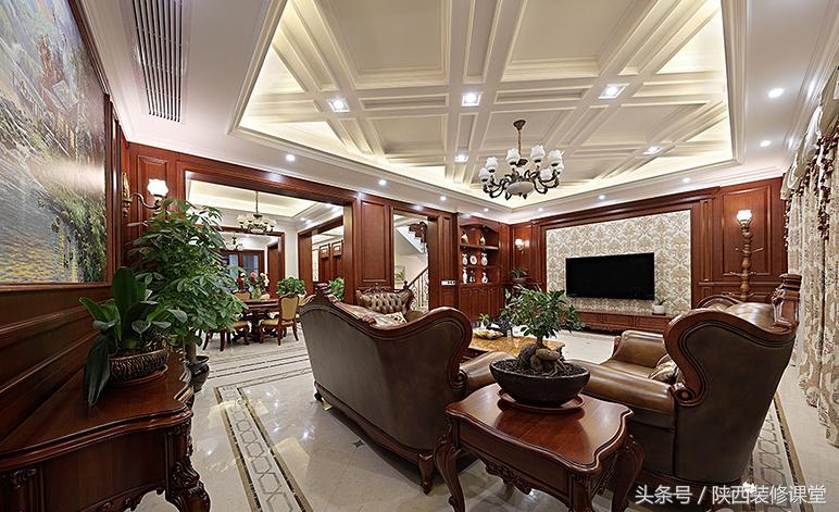 中国美式豪宅,400平轻奢中式豪宅