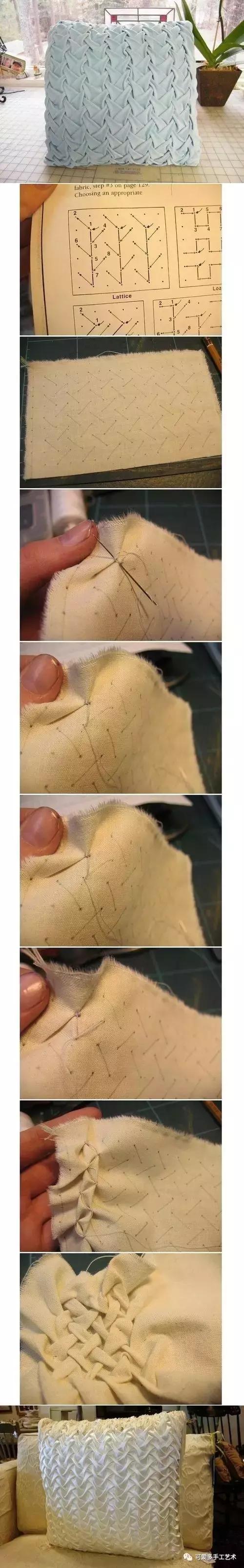 手缝抱枕制作方法简单又漂亮,正方形自制抱枕缝边针法