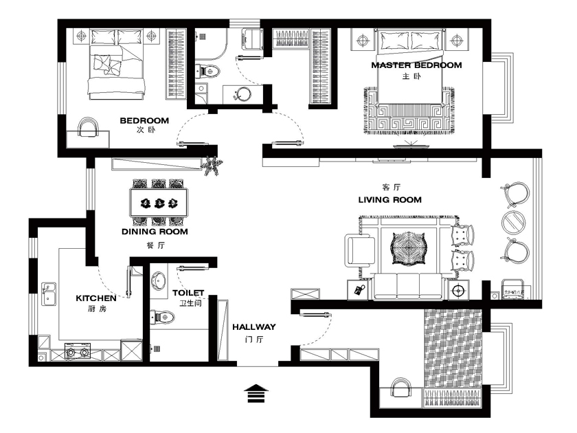 独特气质的家居设计,112户型现代轻奢设计风格