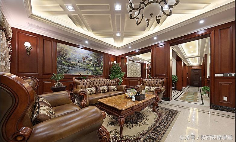 中国美式豪宅,400平轻奢中式豪宅