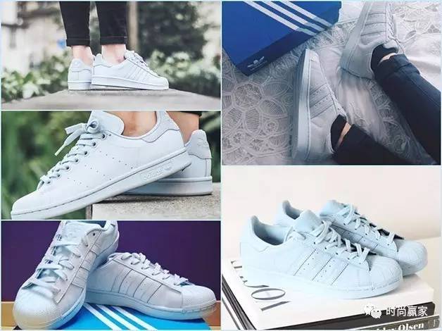 缤纷清爽的粉蓝色系球鞋,摇身成为漂漂型格少女
