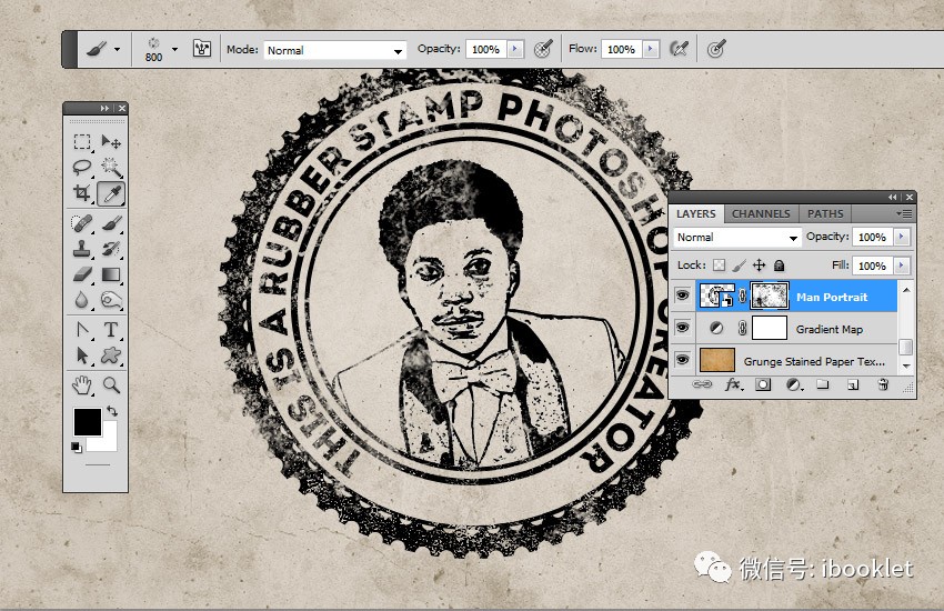 如何在Photoshop中创建橡皮图章效果
