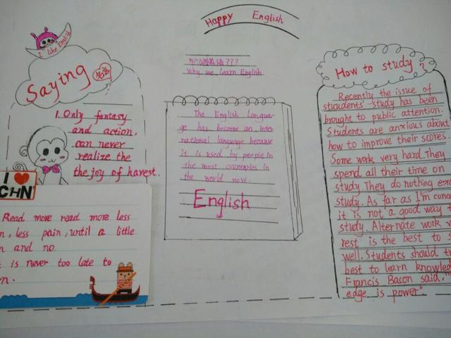 使出洪荒之力画手抄报,英语自画像为主题手抄报