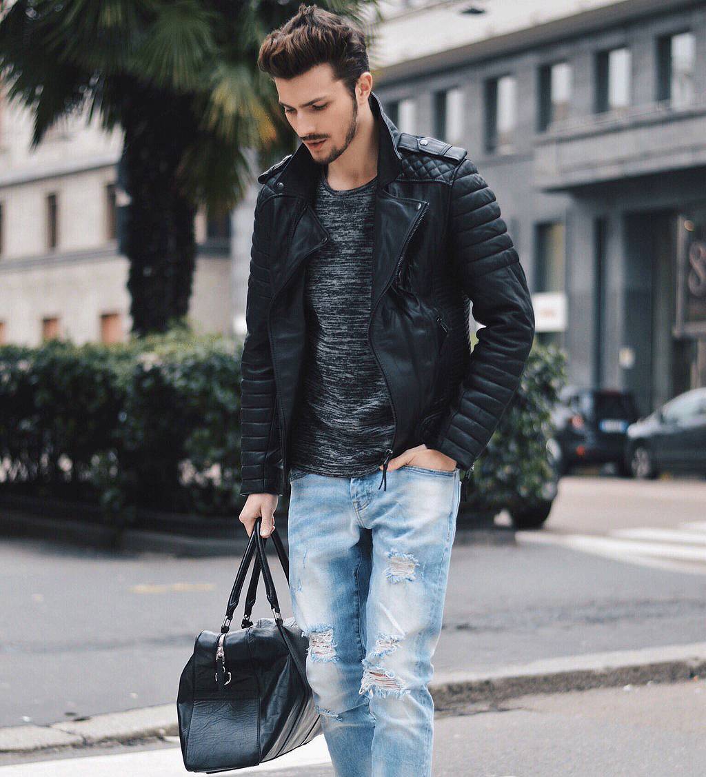 一个洞的破洞牛仔裤,一条横破洞牛仔裤