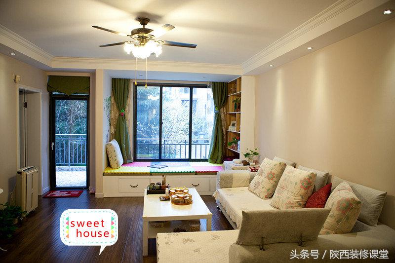 二层楼房田园风带院子效果图,田园风格二室一厅装修效果图