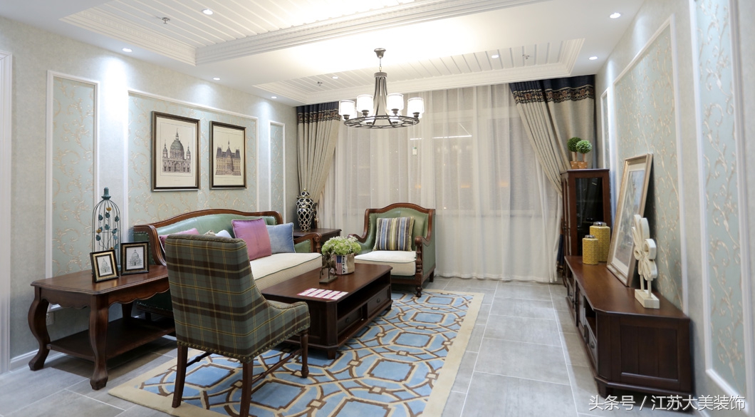 徐州美式轻奢风格装修效果图,徐州10万装修120平效果图