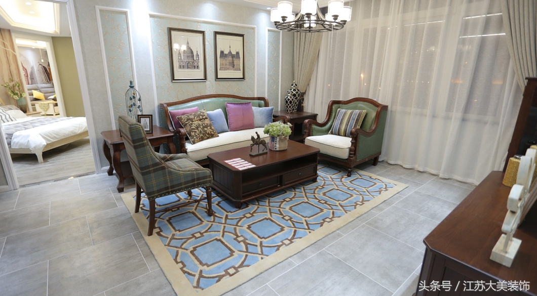 徐州美式轻奢风格装修效果图,徐州10万装修120平效果图