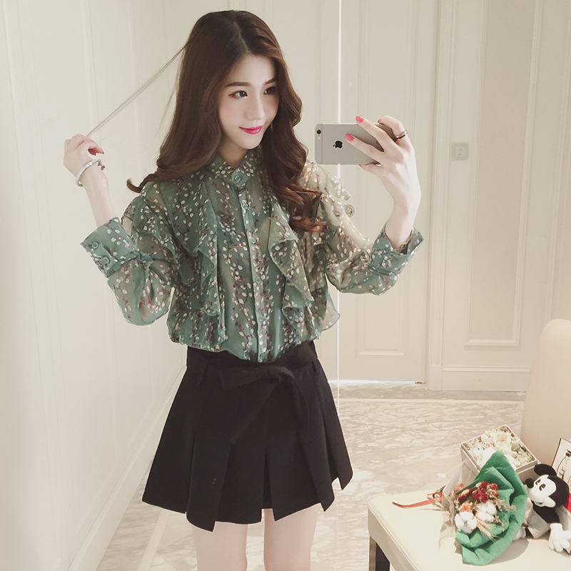 雪纺衫显瘦大花遮肉减龄洋气,夏季时尚百搭洋气碎花显瘦雪纺衫