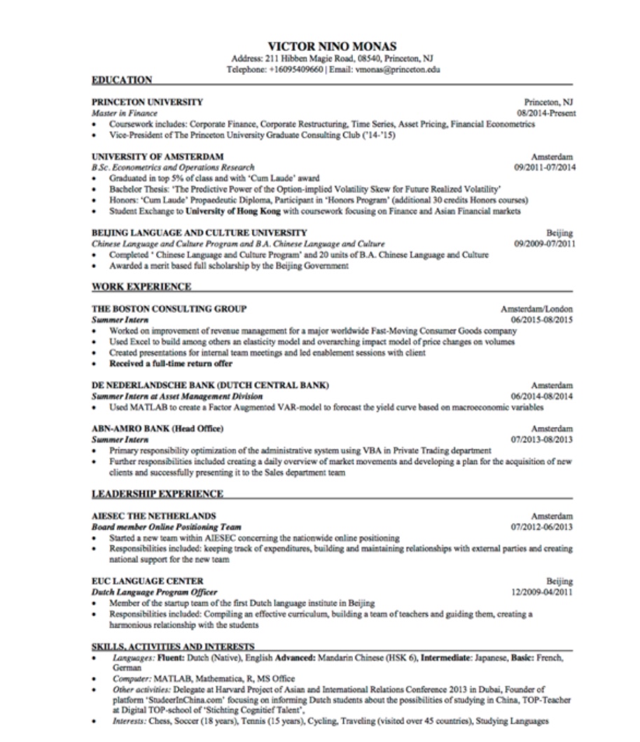 应届生求职简历模板怎样吸引hr,金融专业留学生求职简历