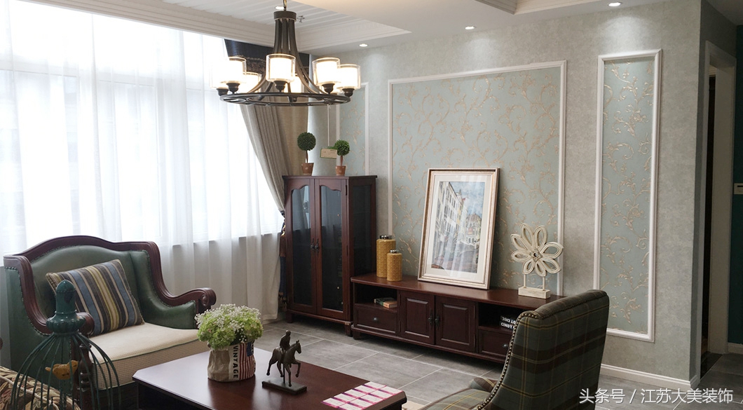 徐州美式轻奢风格装修效果图,徐州10万装修120平效果图