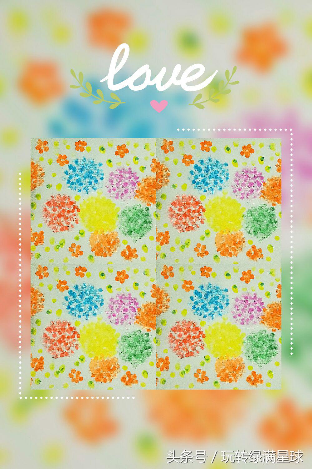 一位优雅美丽园丁的手指画，果然画如其人，画风清新温暖