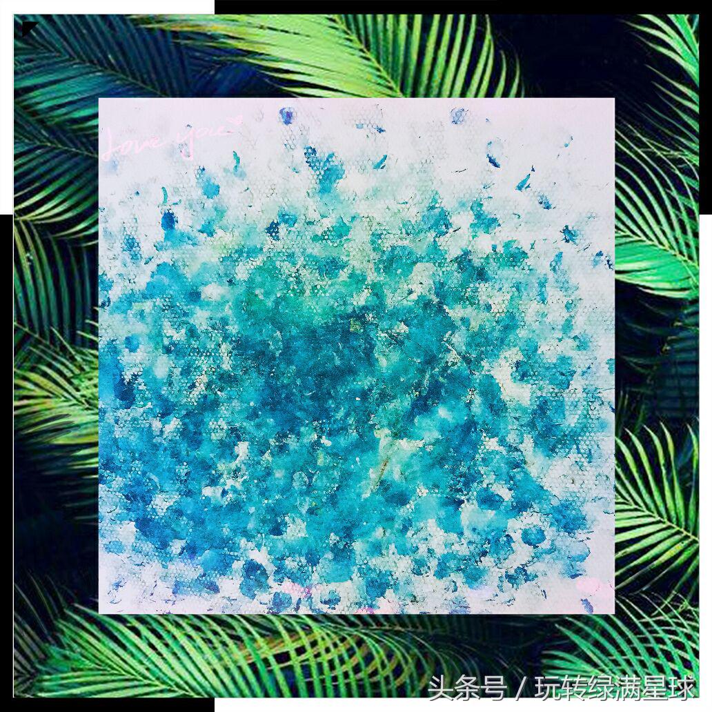 一位优雅美丽园丁的手指画，果然画如其人，画风清新温暖