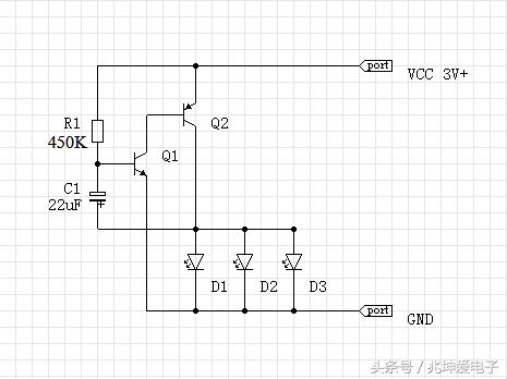 闪烁电路的设计讲解,夜间闪烁提示灯电路
