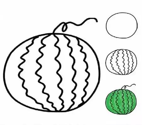 简笔画儿童3-6岁简单入门水果图解,水果和水果切面简笔画