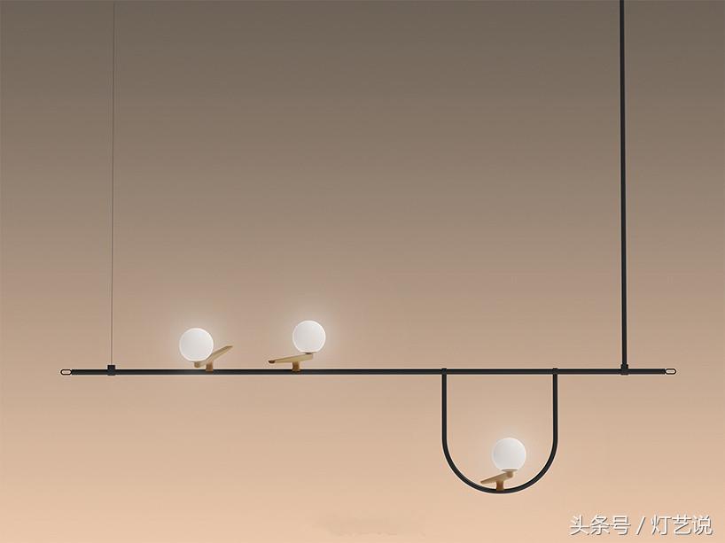 极简风格灯饰搭配真实效果,简约线性灯