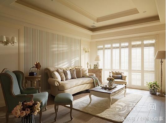 120平重庆凤凰湾美式田园风格装修效果图大大落地窗点亮客厅