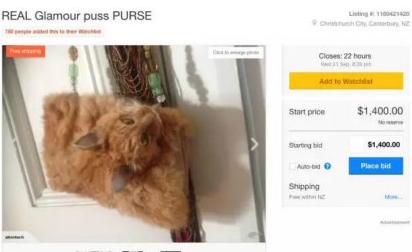 国外公然叫卖由真猫做成的包,价格高达1万竟然还被抢断货