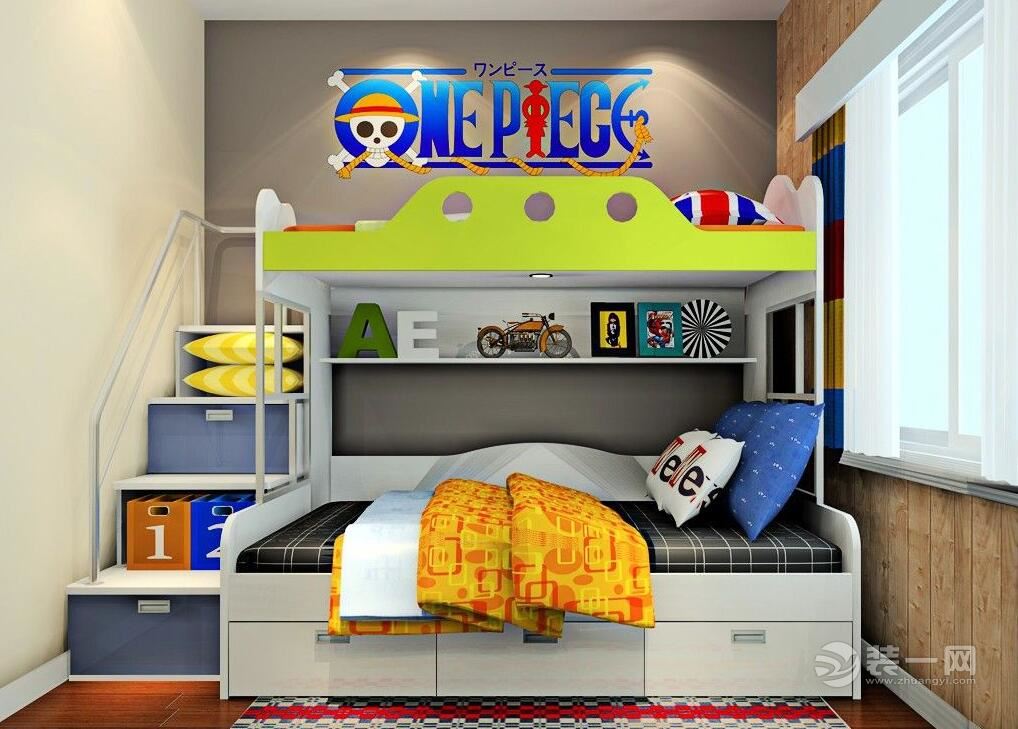 儿童房高低床和衣柜设计,儿童高低床尺寸标准是多少