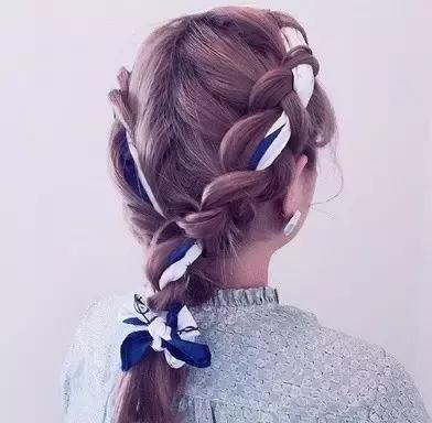 超美丝带编发教程让你仙仙哒,仙气十足的丝带编发