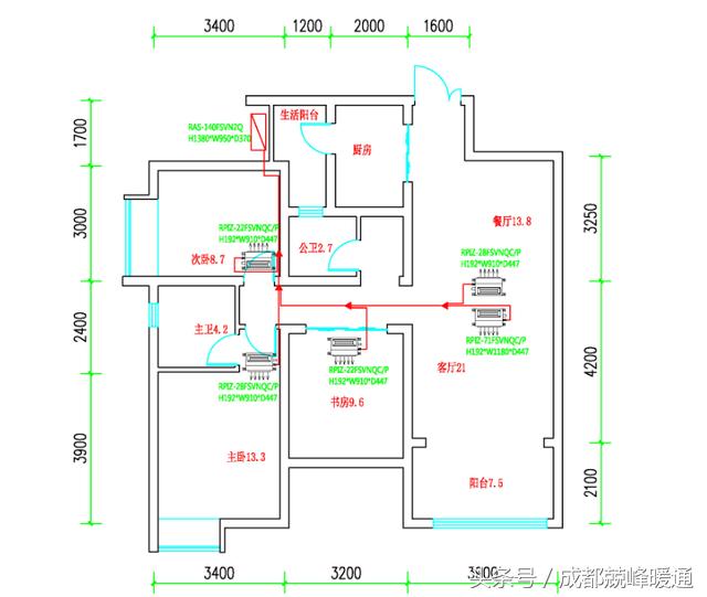干货：成都东麓驿境安装日立中央空调1托5方案及价格预算