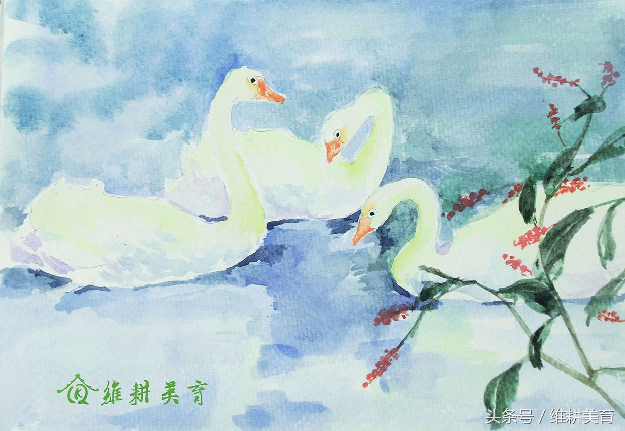 鹅鹅鹅曲项向天歌舞蹈练习,曲项向天歌绘画步骤