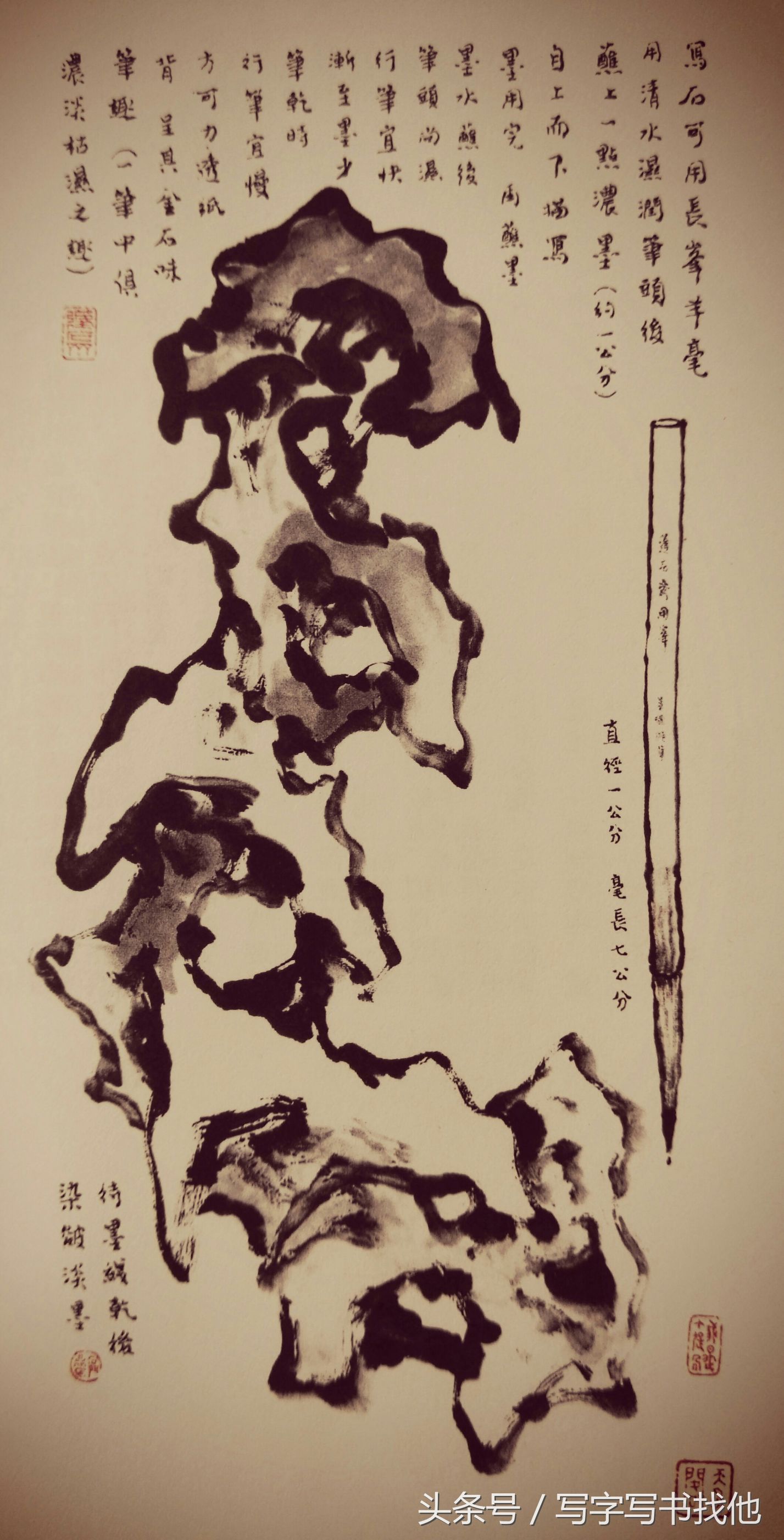 湖石的画法和技巧,工笔湖石画法