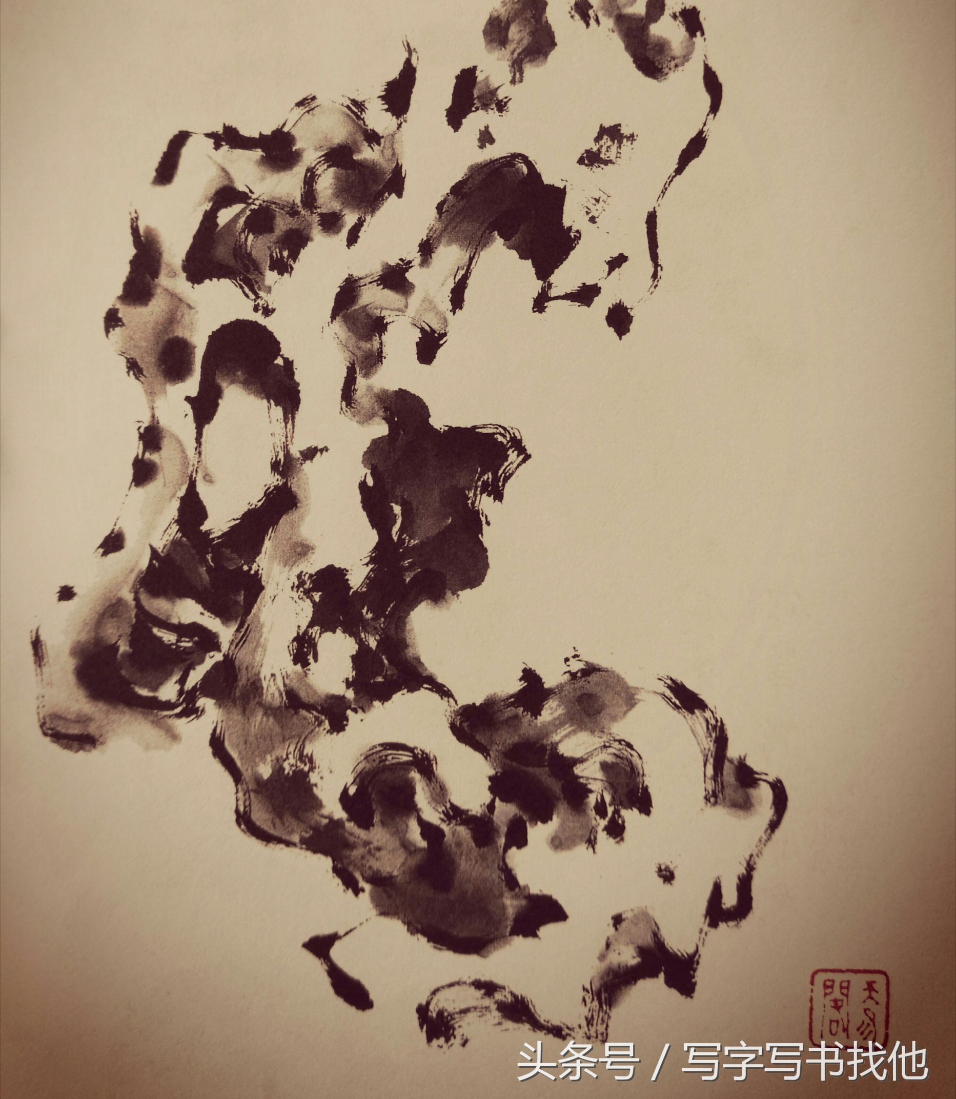 湖石的画法和技巧,工笔湖石画法