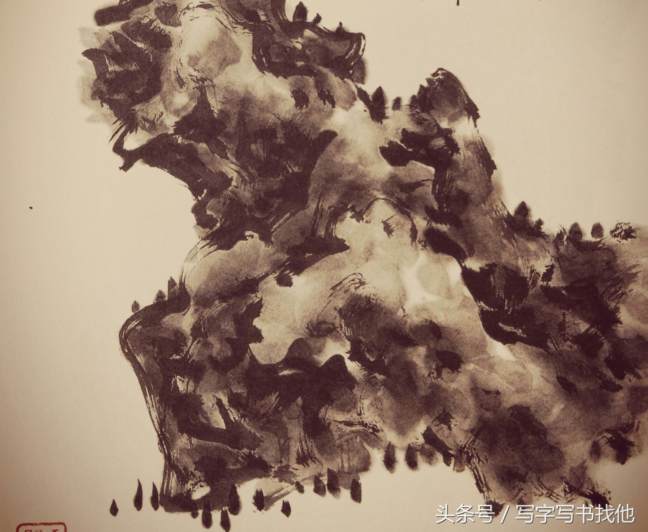 湖石的画法和技巧,工笔湖石画法