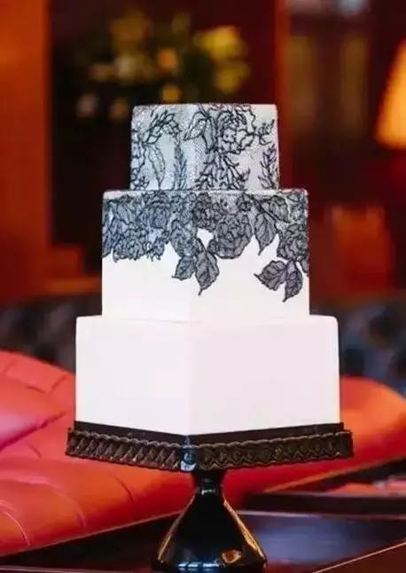 翻糖结婚十周年蛋糕,婚礼翻糖蛋糕ins