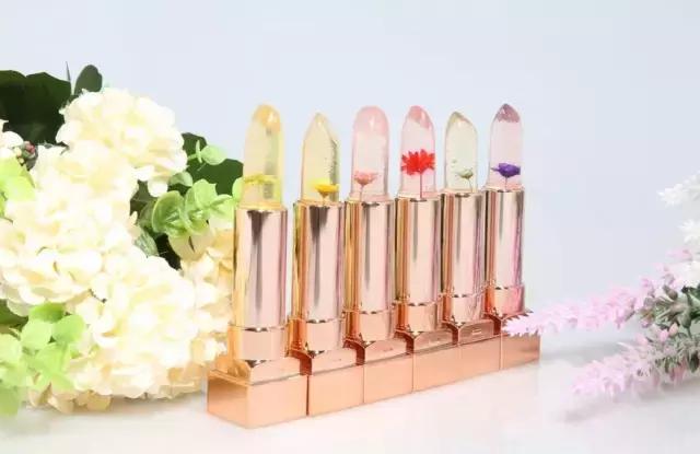 网红果冻润唇膏,果冻鲜花变色唇膏