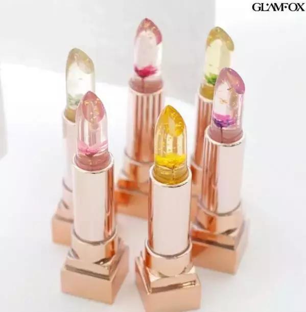 网红果冻润唇膏,果冻鲜花变色唇膏