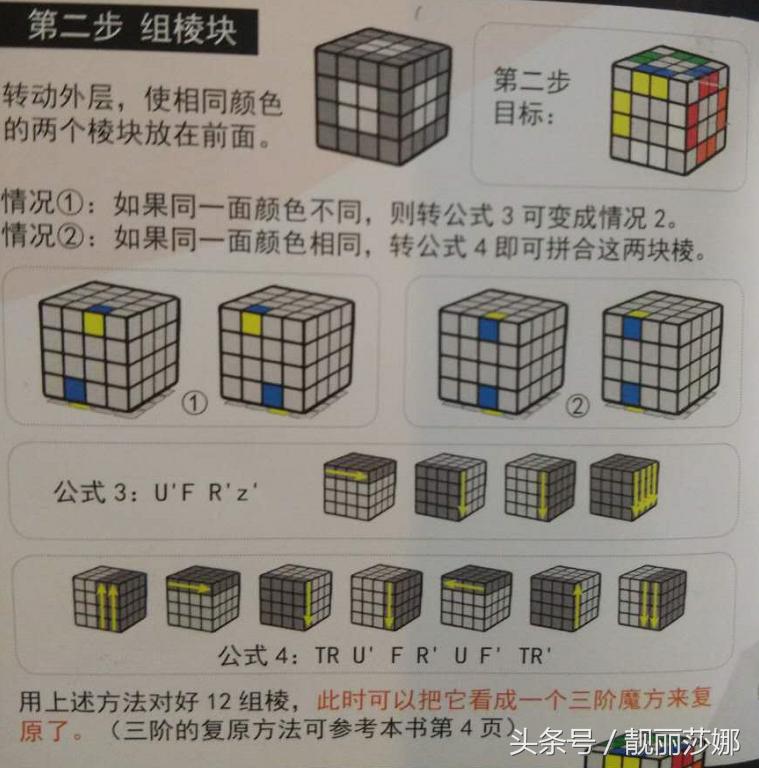 4阶粽子魔方还原教程,魔方小站4阶魔方还原